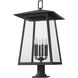 Rainer 6 Light 33.5 inch Black Outdoor Pier Mounted Fixture in G9