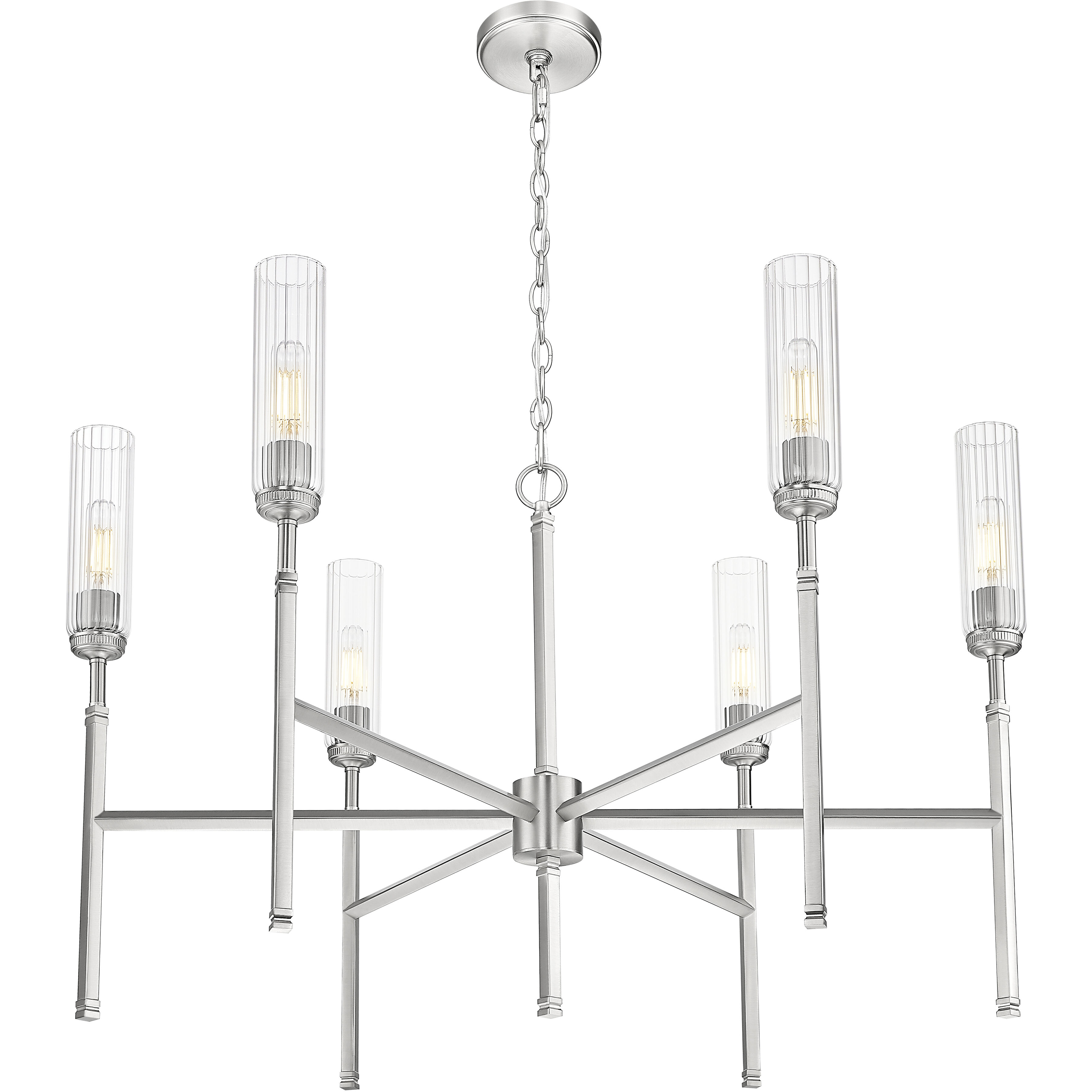 Esme 6 Light 38 inch Brushed Nickel Chandelier Ceiling Light