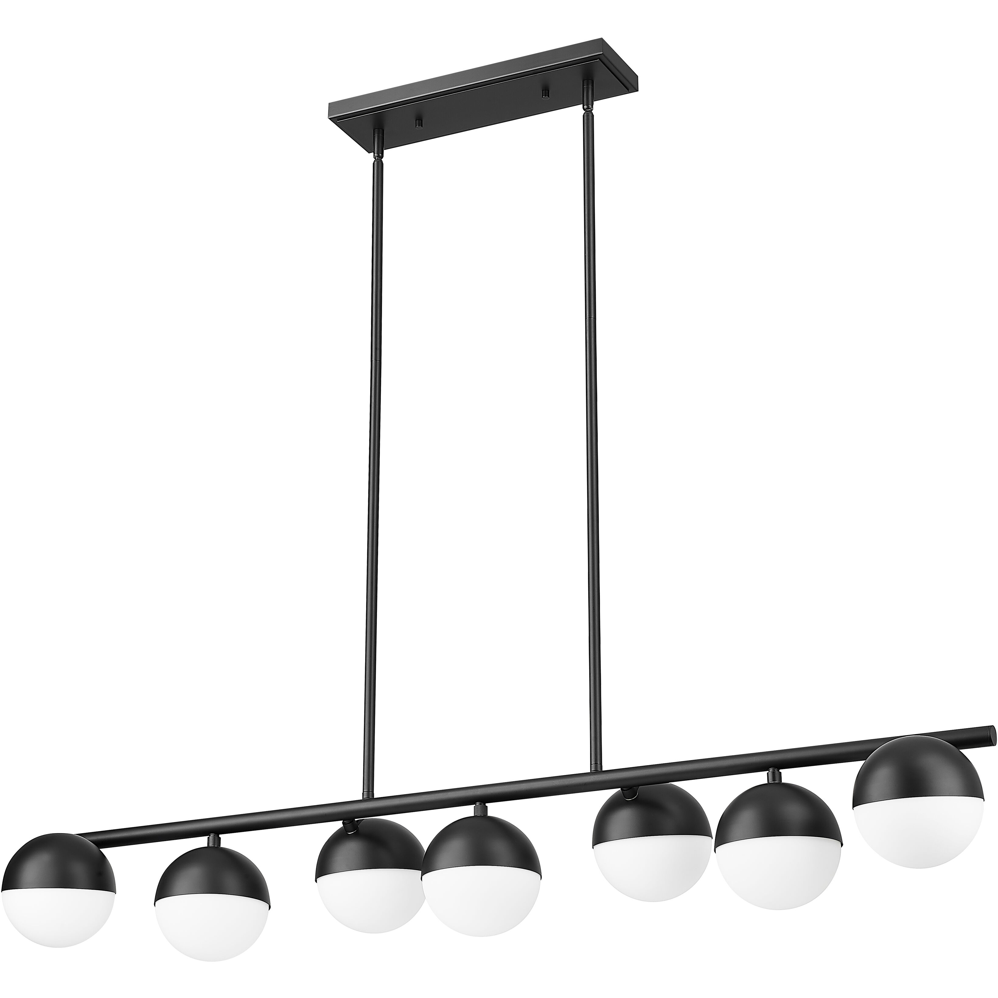 Realm Sphere Linear Chandelier Ceiling Light in Matte Black