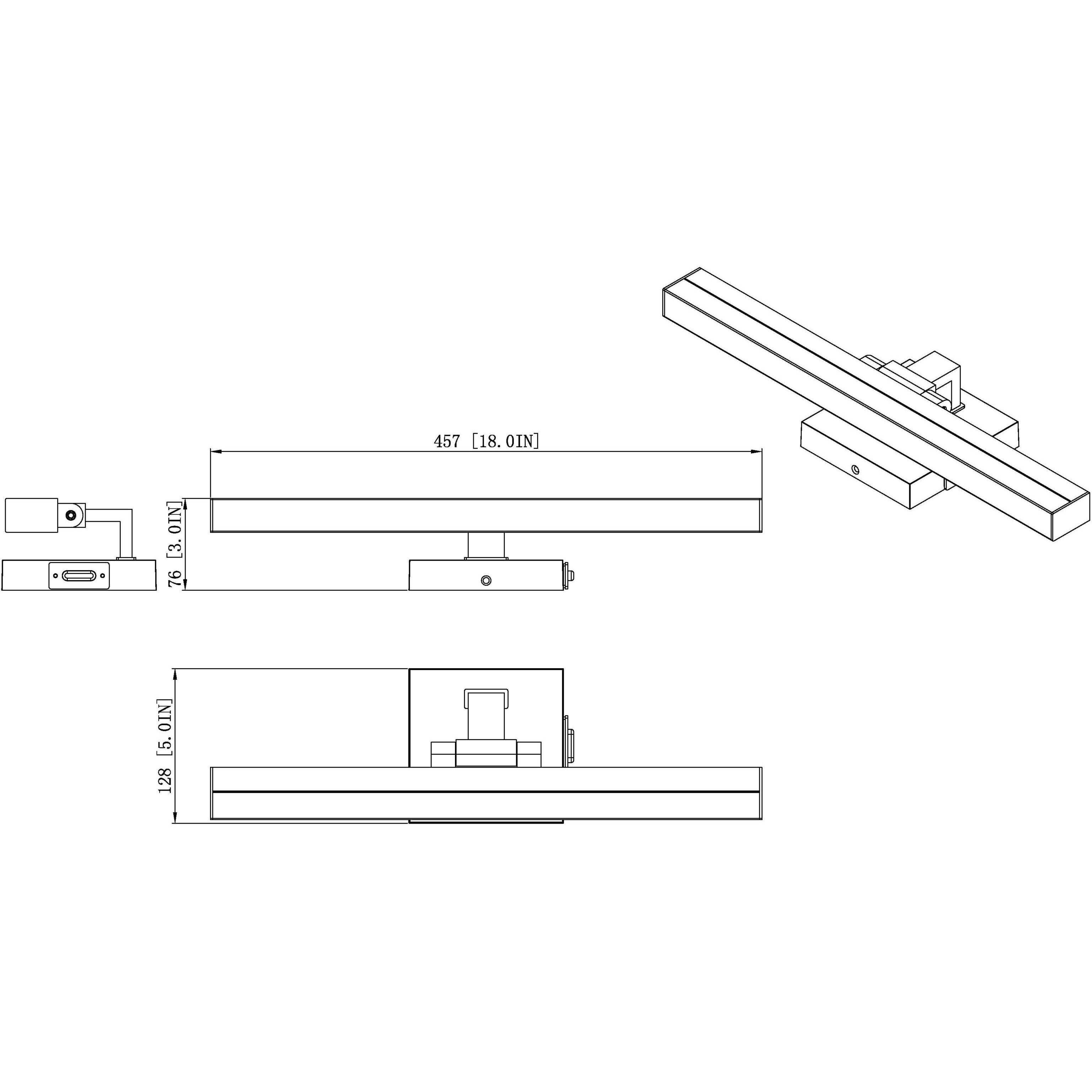 Liam LED 18 inch Modern Gold Vanity Wall Light