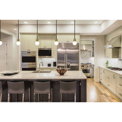 Neutra 1 Light 6 inch Matte Black and Foundry Brass Pendant Ceiling Light