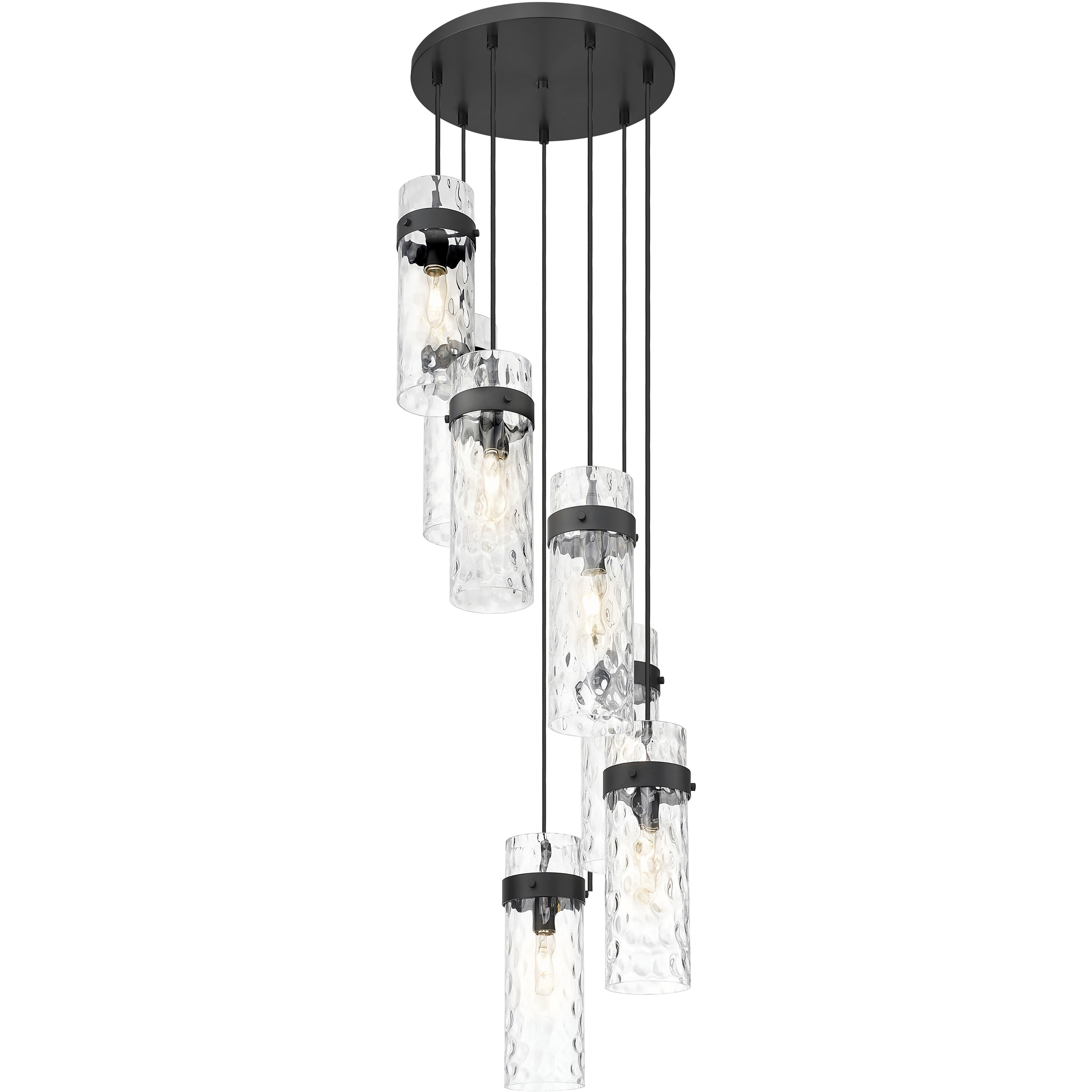 Fontaine 7 Light 19.5 inch Matte Black Chandelier Ceiling Light