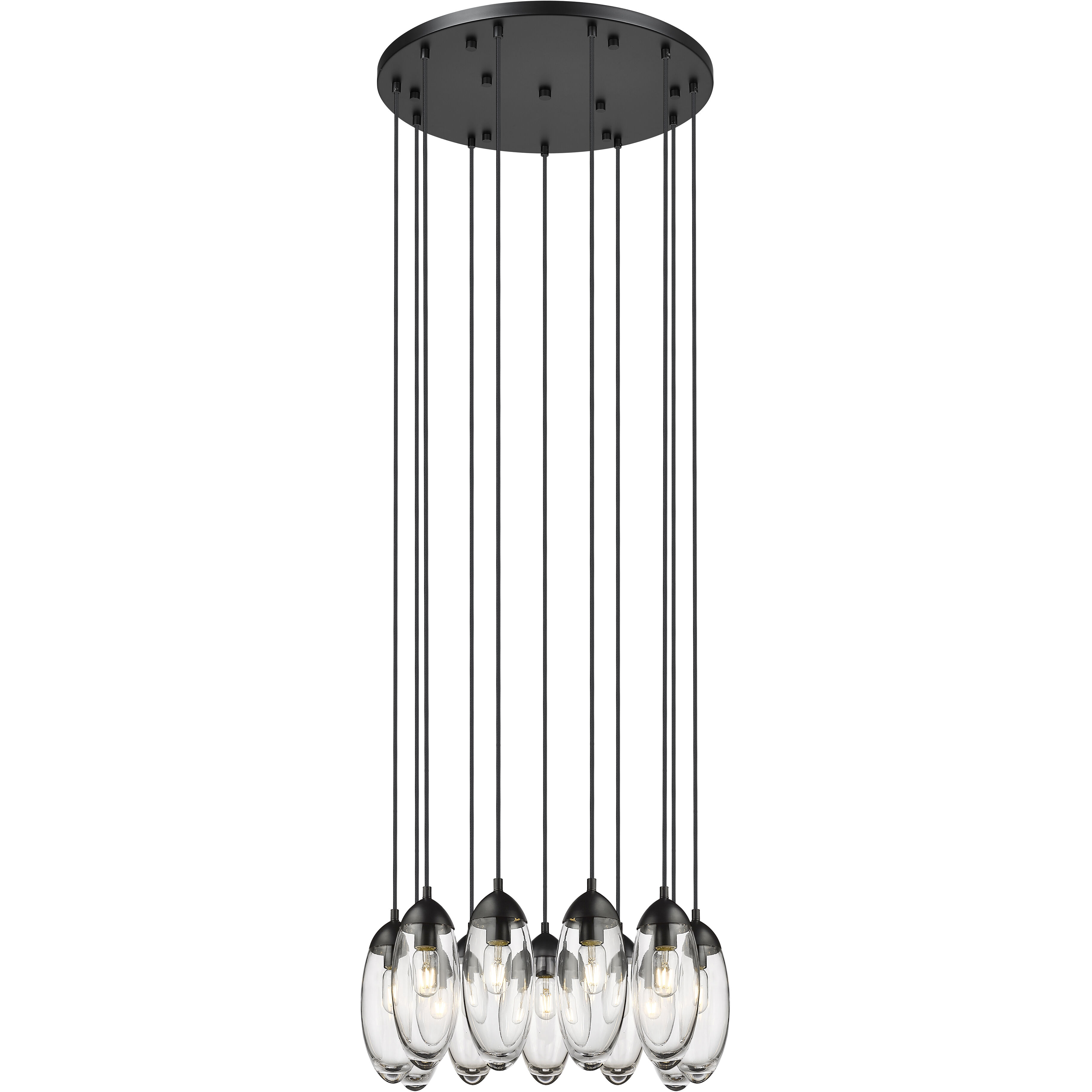 Arden 11 Light 24 inch Matte Black Chandelier Ceiling Light