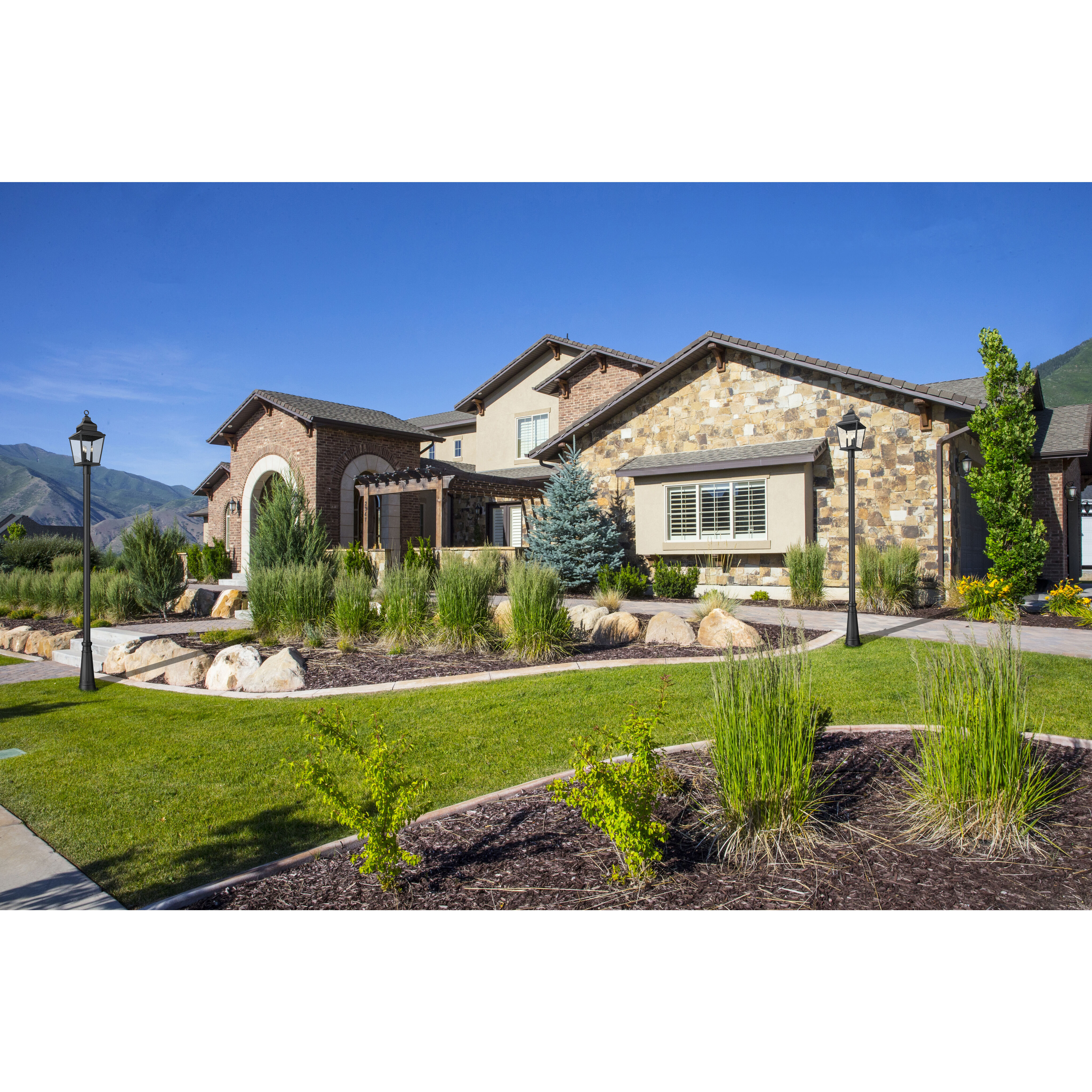 Raphael 3 Light 122 inch Sand Black Outdoor Post Mounted Fixture in Soft Sand Black