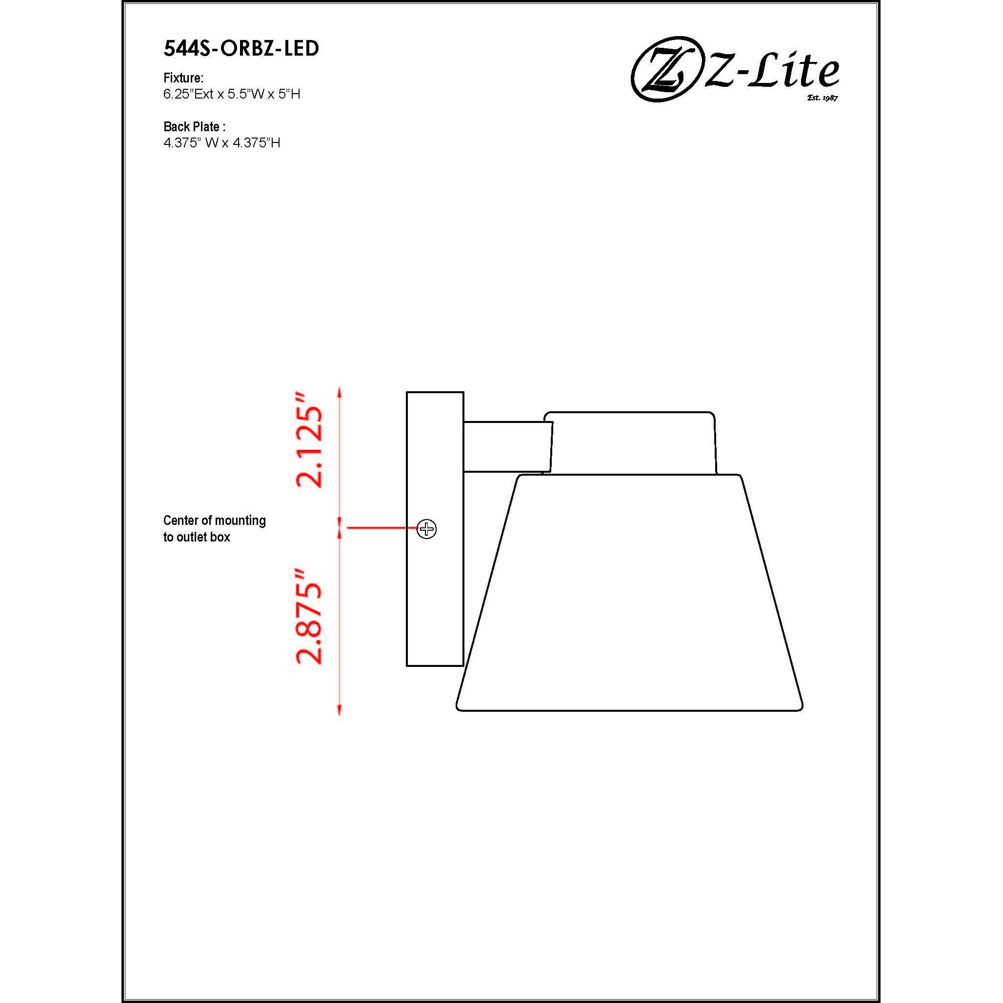 Asher LED 5 inch Oil Rubbed Bronze Outdoor Wall Light