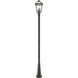 Talbot 3 Light 113.75 inch Oil Rubbed Bronze Outdoor Post Mounted Fixture in Seedy Glass