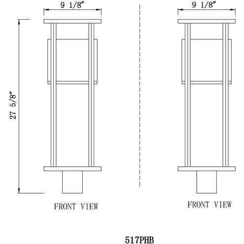 Luca LED 27.75 inch Black Outdoor Post Mount Fixture
