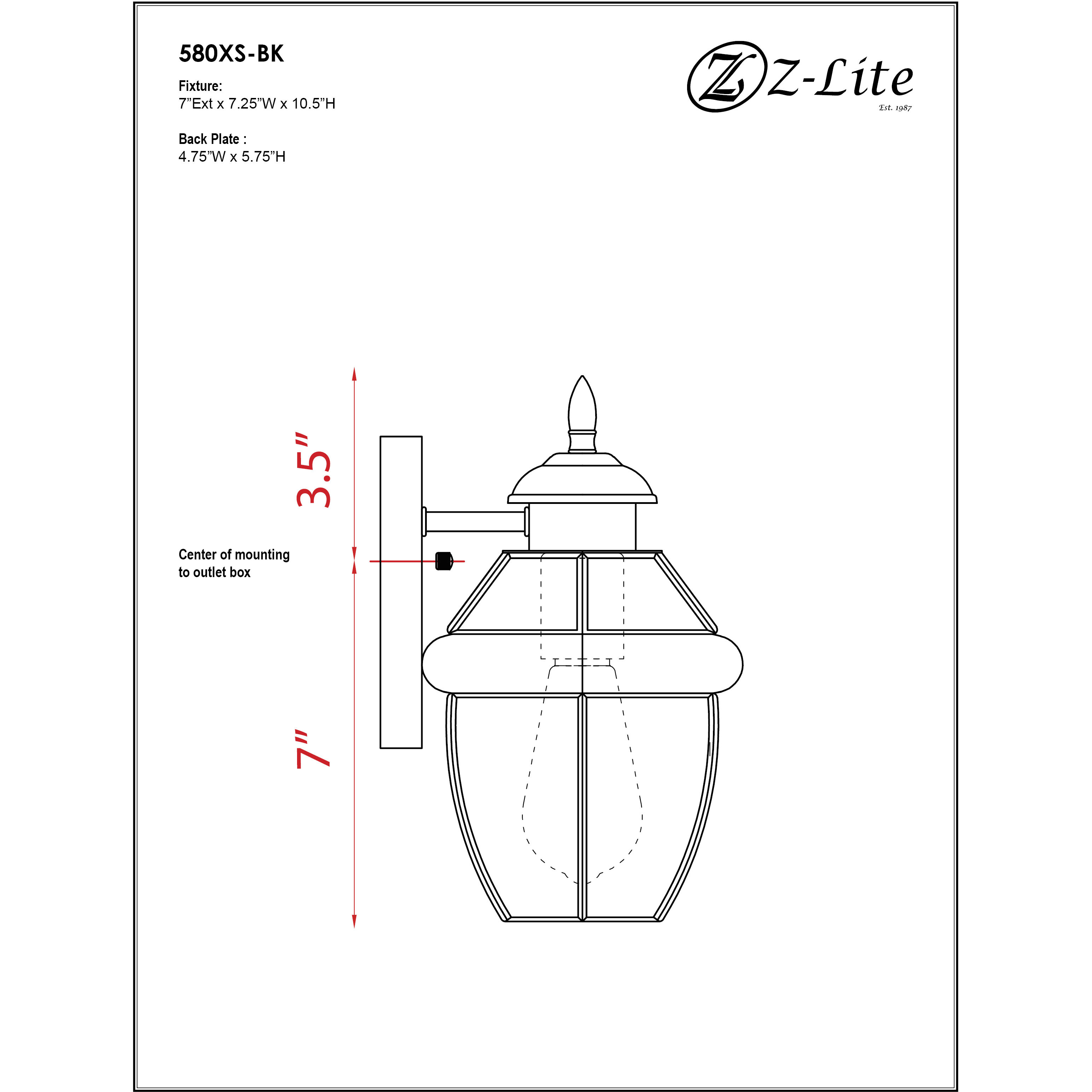 Westover 1 Light 10.5 inch Black Outdoor Wall Light