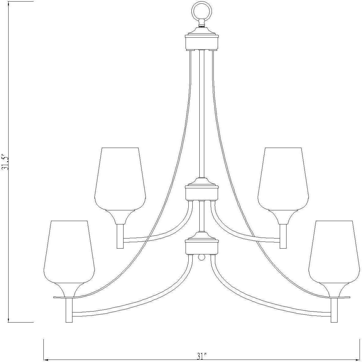 Joliet 9 Light 31 inch Matte Black Chandelier Ceiling Light