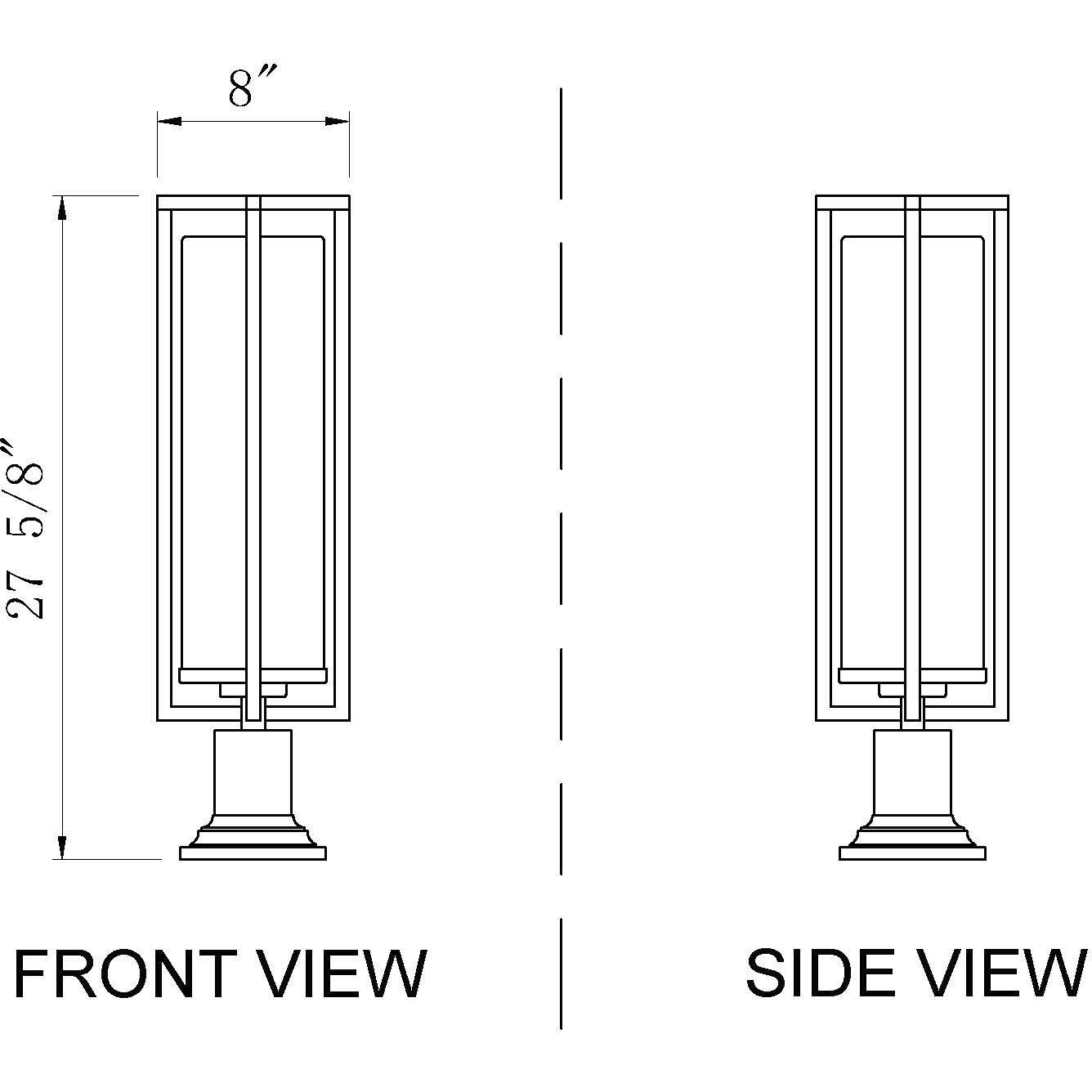 Aura 1 Light 27.75 inch Black Outdoor Pier Mounted Fixture in G9