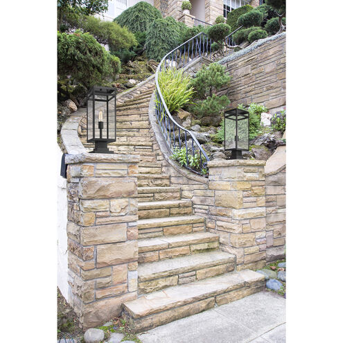 Nuri 1 Light 23 inch Black Outdoor Pier Mounted Fixture