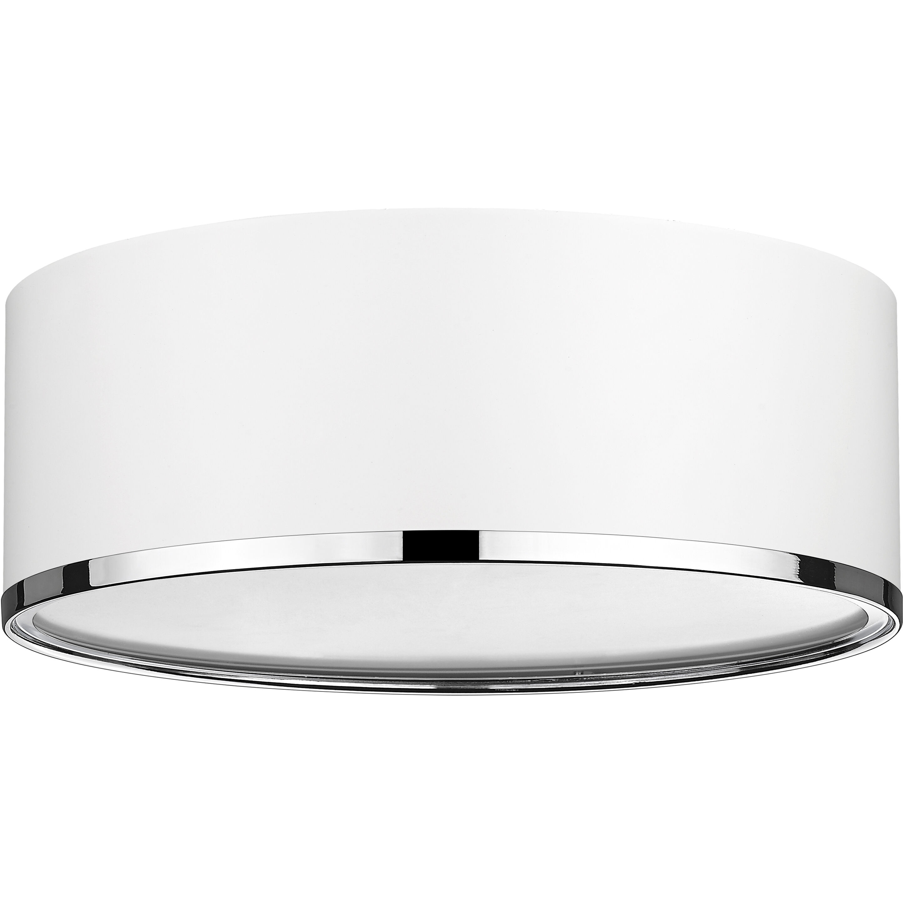 Arlo 3 Light 16 inch Matte White and Chrome Flush Mount Ceiling Light