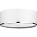 Arlo 3 Light 16 inch Matte White and Chrome Flush Mount Ceiling Light