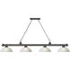 Cordon 4 Light 81.25 inch Bronze Billiard Ceiling Light in White Linen Glass