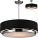 Jade 3 Light 22 inch Chrome Chandelier Ceiling Light in Black Fabric