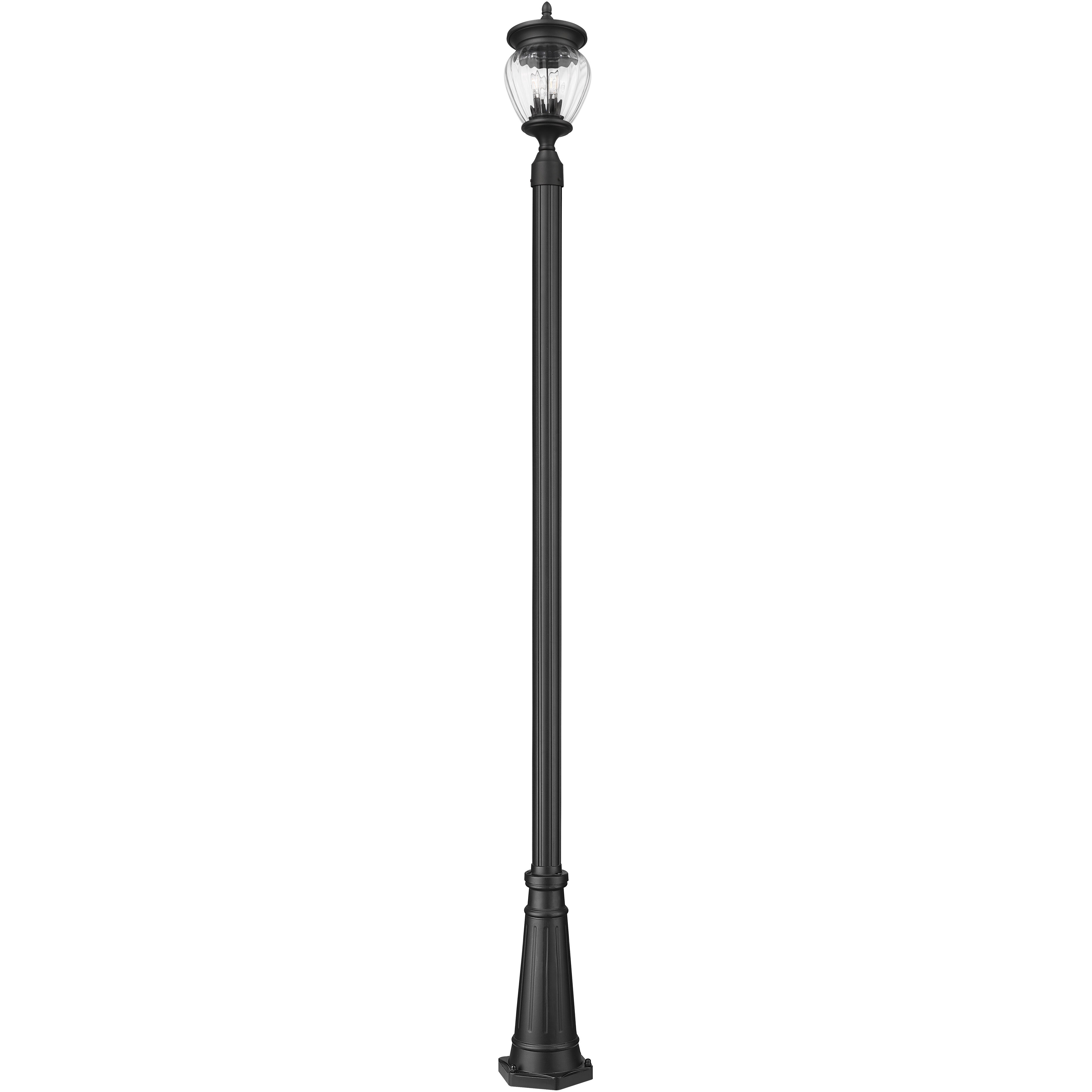 Davina 3 Light 114.25 inch Black Outdoor Post Mounted Fixture in G9