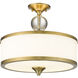 Cosmopolitan 3 Light 15.75 inch Heritage Brass Semi Flush Mount Ceiling Light