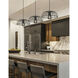 Valencia 3 Light 56 inch Matte Black Linear Chandelier Ceiling Light