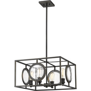 Port 4 Light 21.75 inch Olde Bronze Chandelier Ceiling Light in Olde Bronze Steel