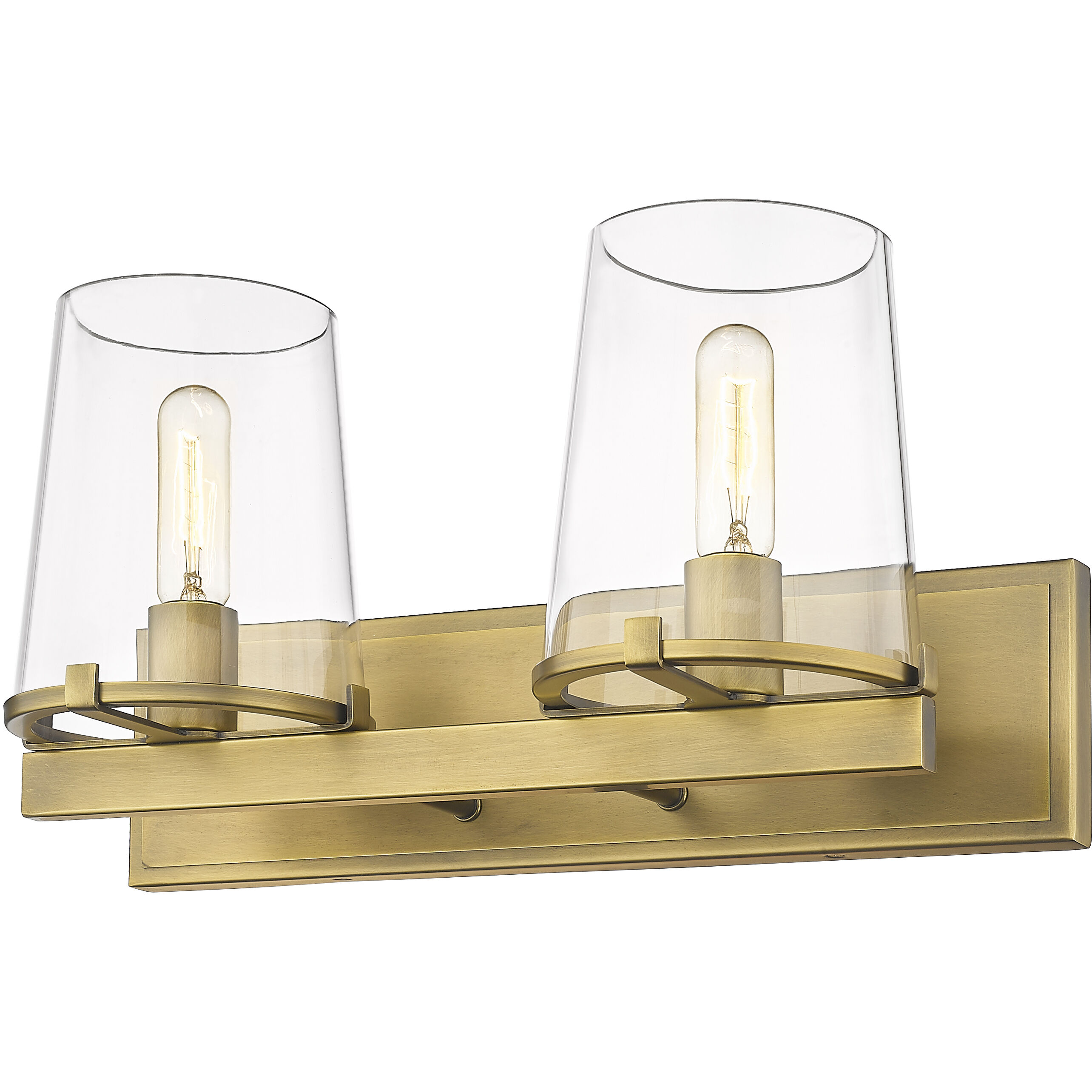 Callista 2 Light 18.25 inch Rubbed Brass Vanity Wall Light