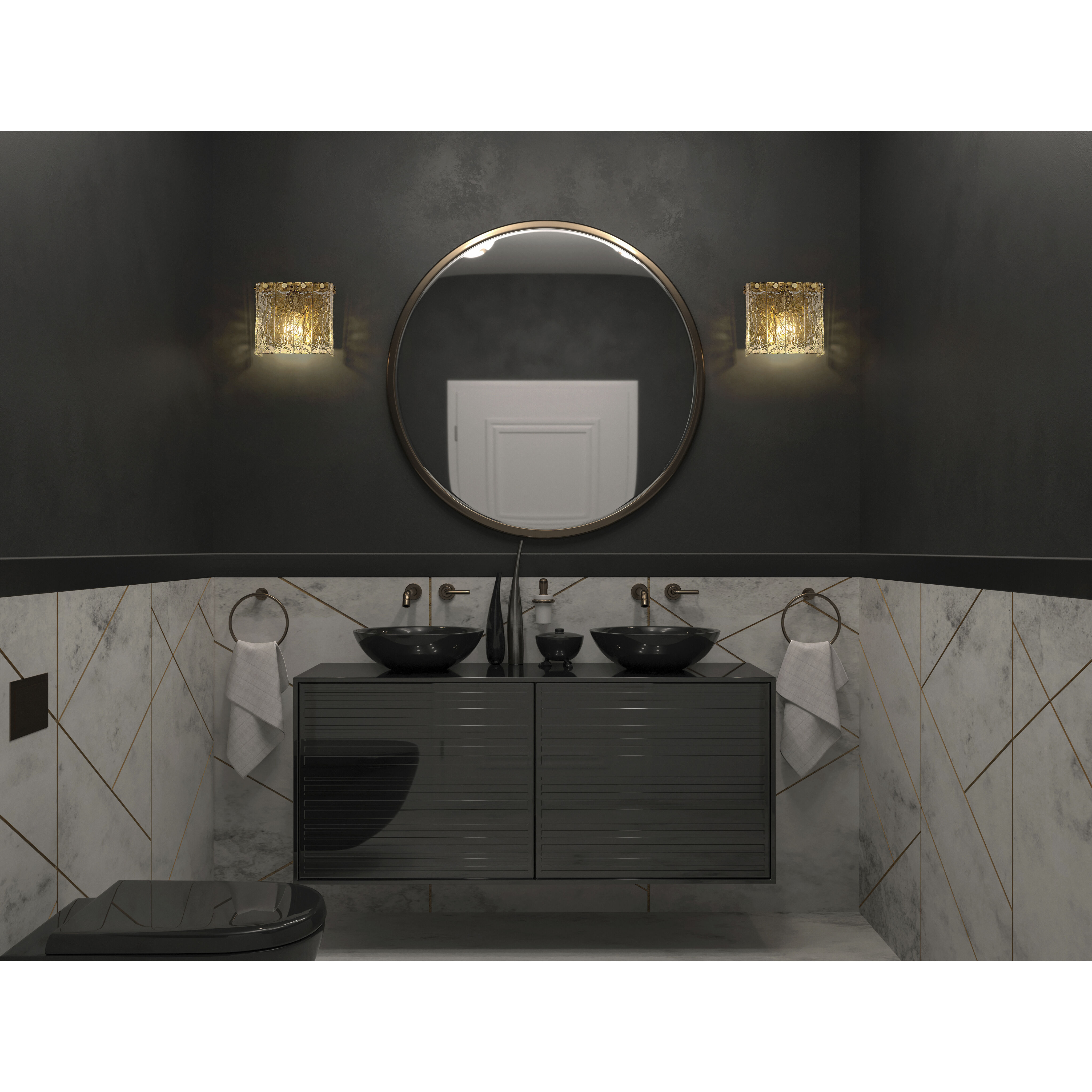 Glacier Wall Sconce Wall Light in Modern Gold