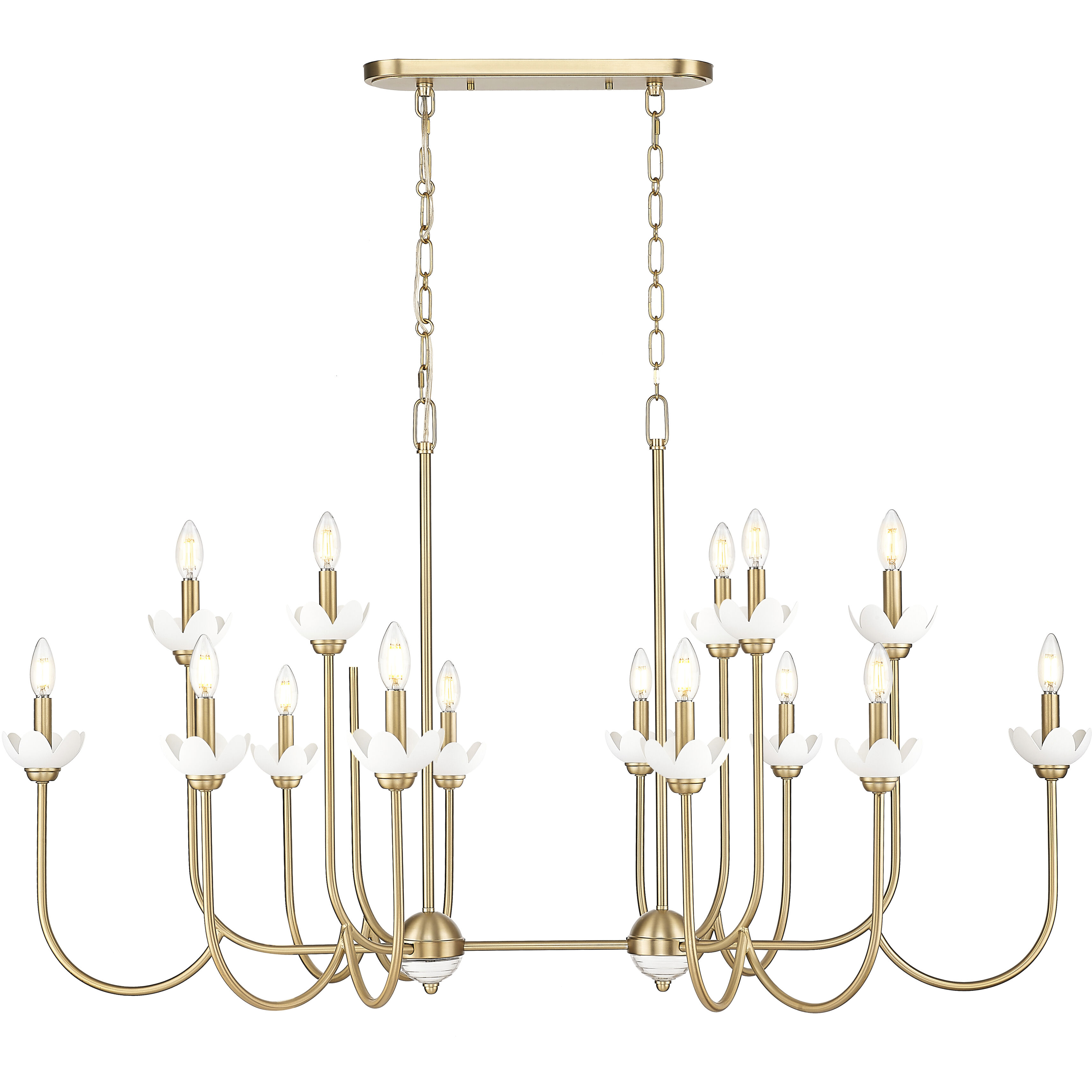 Allistair Linear Chandelier Ceiling Light in Modern Gold