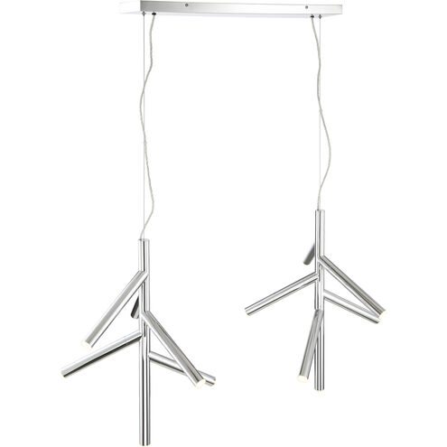 Forest LED 43.75 inch Chrome Linear Chandelier Ceiling Light in 12