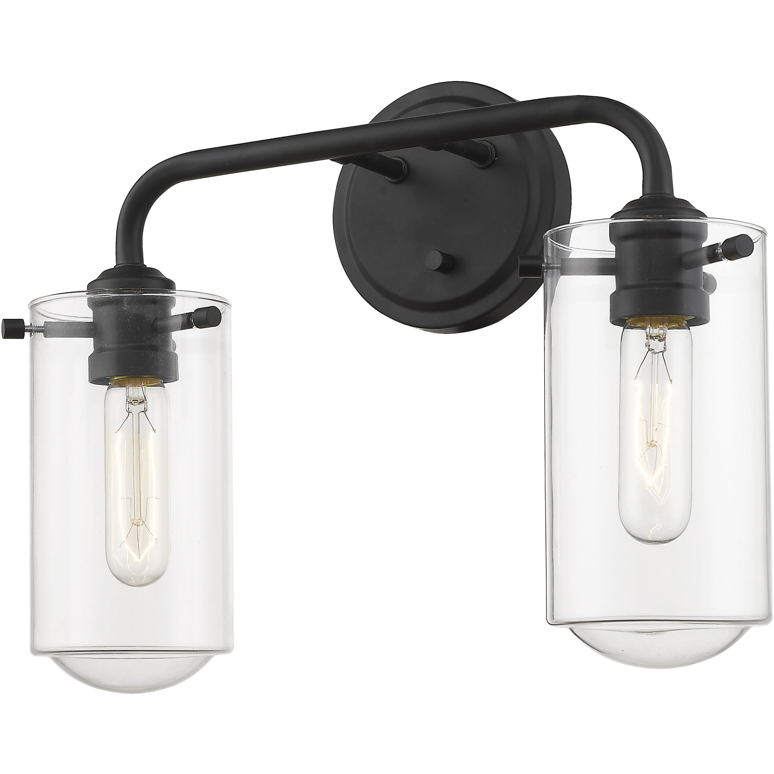 Delaney 2 Light 15 inch Matte Black Vanity Wall Light