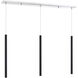 Forest LED 46 inch Chrome Linear Chandelier Ceiling Light in 3, 20, Matte Black Steel