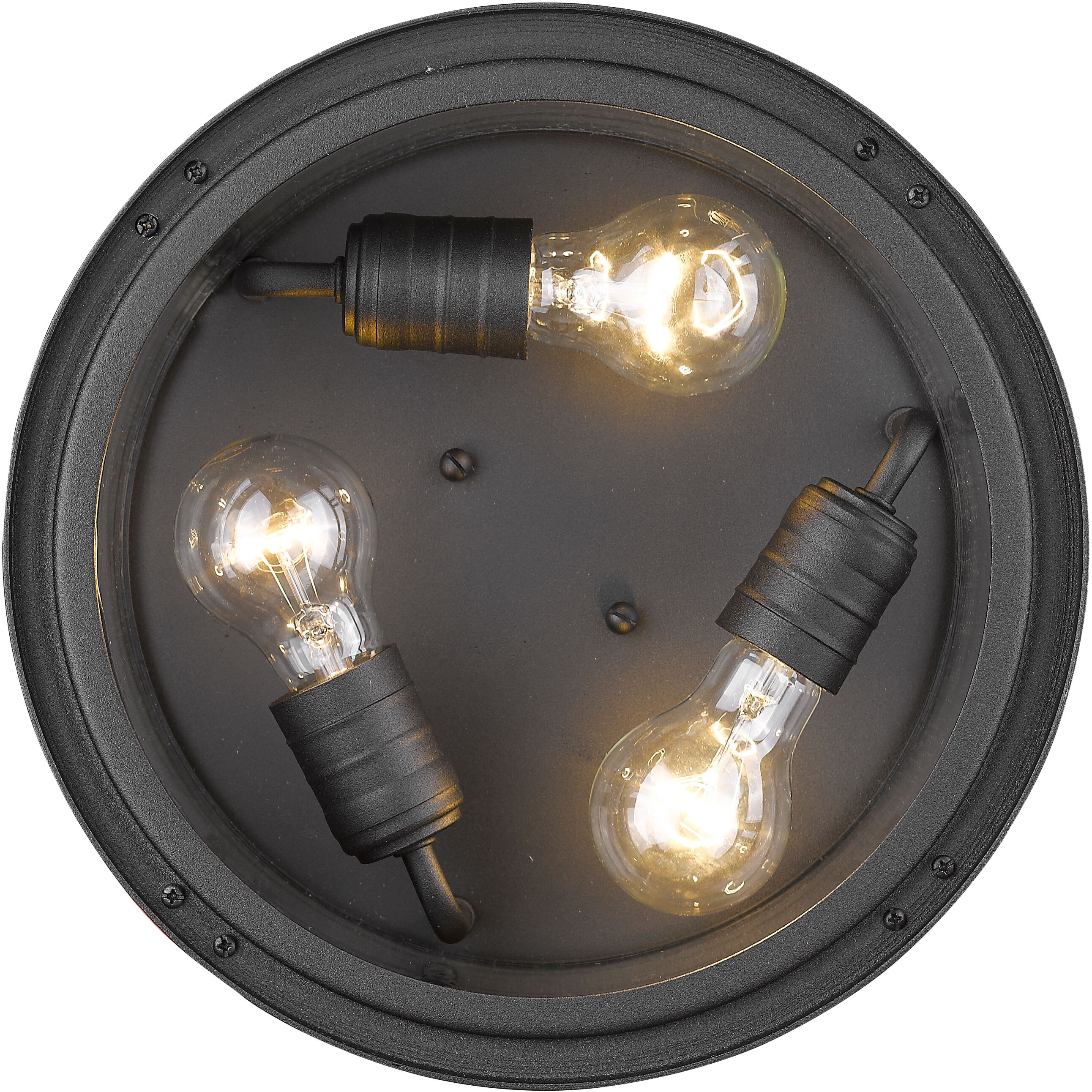 Jordan 3 Light 12 inch Black Outdoor Flush Mount