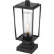 Sheridan 1 Light 19.75 inch Black Outdoor Pier Mounted Fixture in Seedy Glass