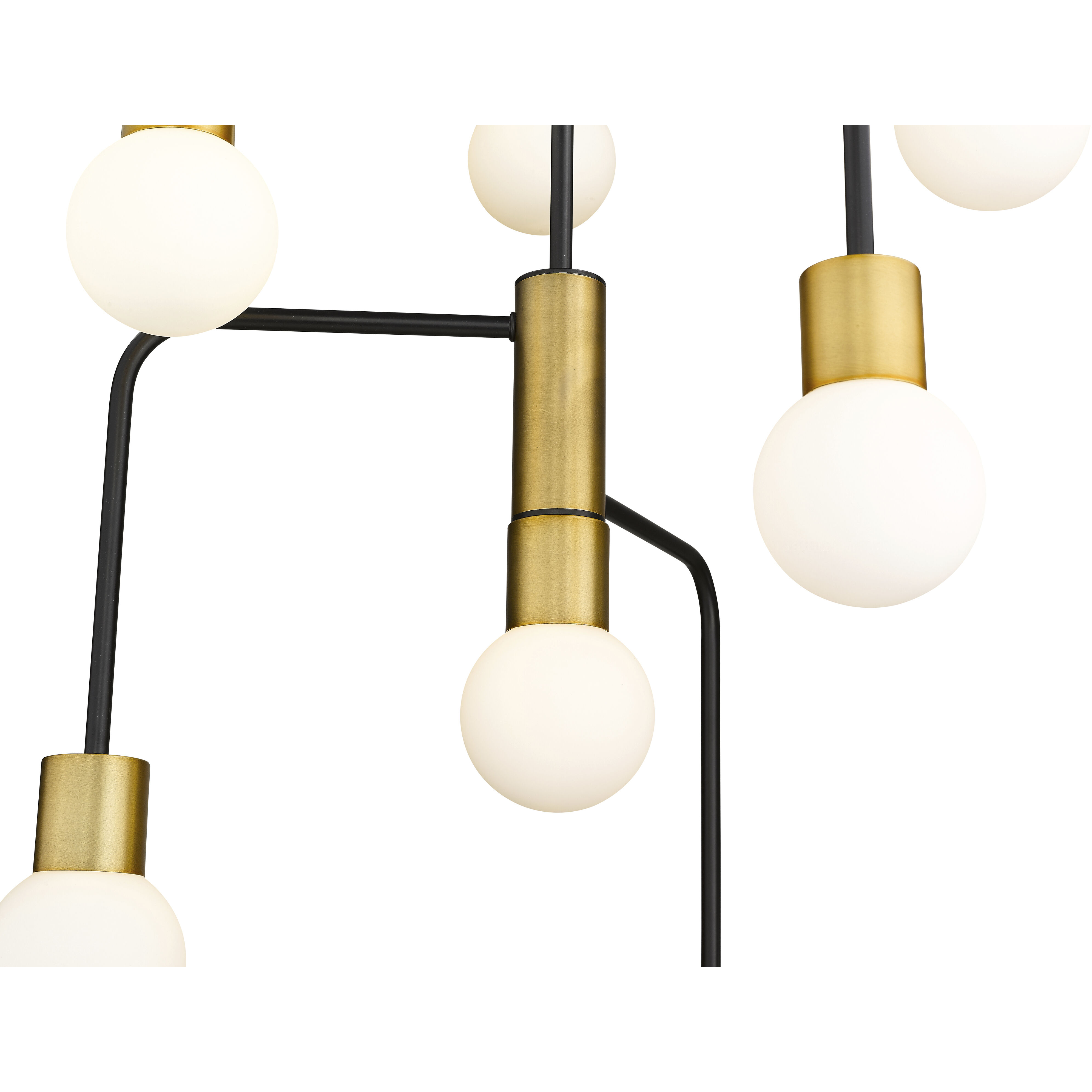 Neutra 7 Light 22.5 inch Matte Black and Foundry Brass Chandelier Ceiling Light