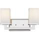 Tidal 2 Light 13.25 inch Chrome Vanity Wall Light