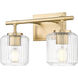 Landon 2 Light 14 inch Modern Gold Vanity Wall Light