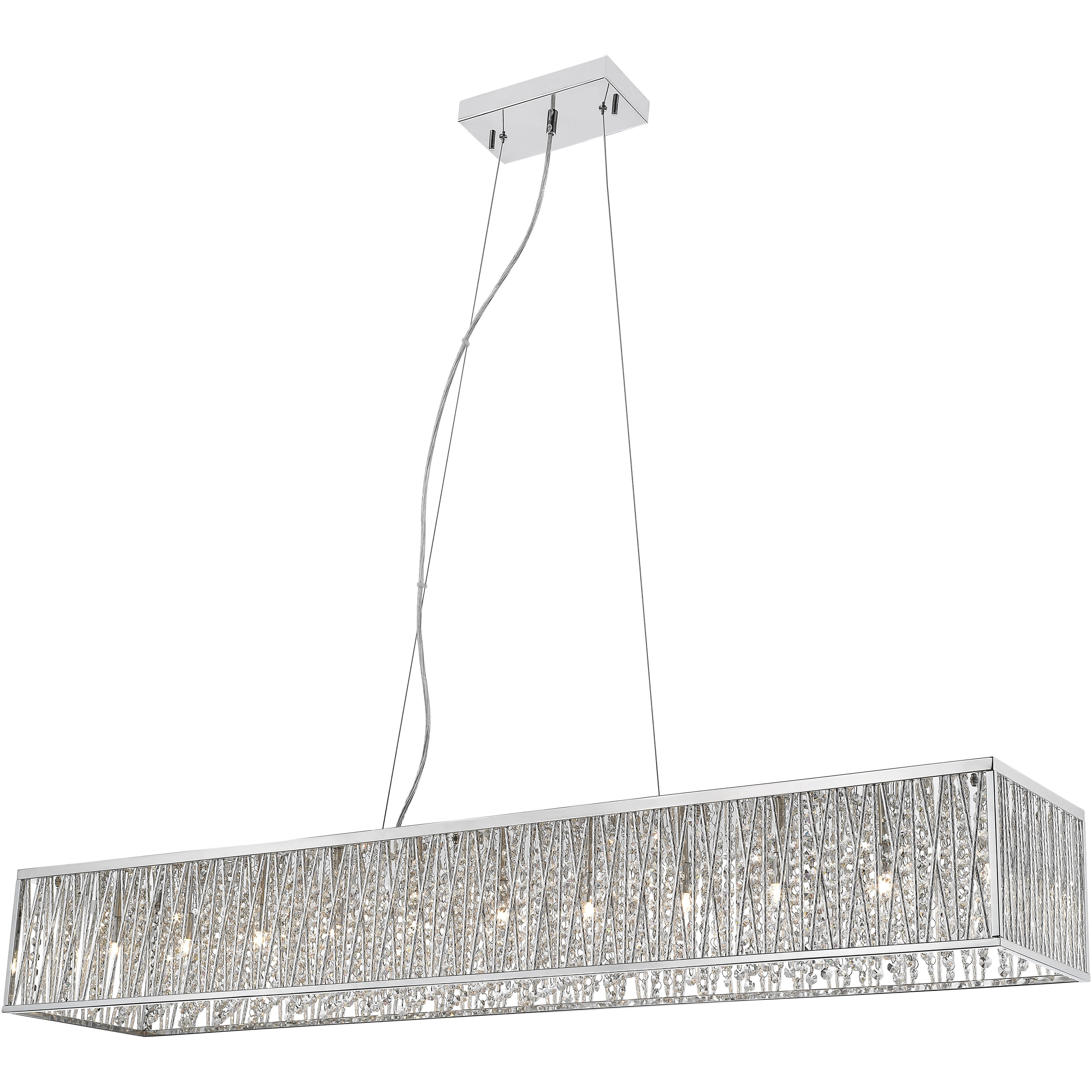 Terra 11 Light 56.5 inch Chrome Billiard Light Ceiling Light