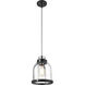 Burren 1 Light 8.75 inch Matte Black and Chrome Pendant Ceiling Light