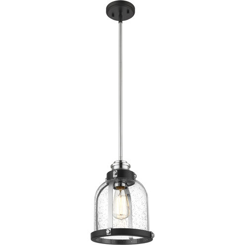 Burren 1 Light 8.75 inch Matte Black and Chrome Pendant Ceiling Light