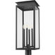 Nova 4 Light 27.5 inch Black Outdoor Post Mount Fixture