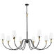 Claudelle 8 Light 65 inch Matte Black and Modern Gold Chandelier Ceiling Light