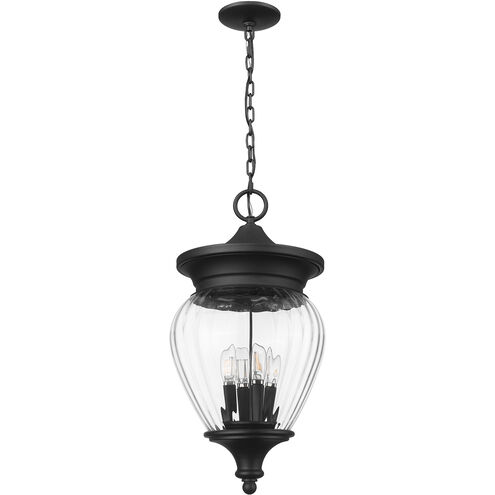 Davina 4 Light 12 inch Black Outdoor Chain Mount Ceiling Fixture in G9