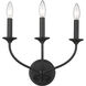 Arabella 3 Light 14 inch Matte Black Wall Sconce Wall Light