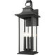 Tiberius 6 Light 34 inch Black Outdoor Wall Light in Clear Seedy Glass