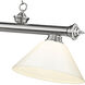 Cordon 3 Light 57.25 inch Brushed Nickel Billiard Ceiling Light in White Plastic
