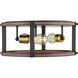 Kirkland 3 Light 16.25 inch Rustic Mahogany Flush Mount Ceiling Light
