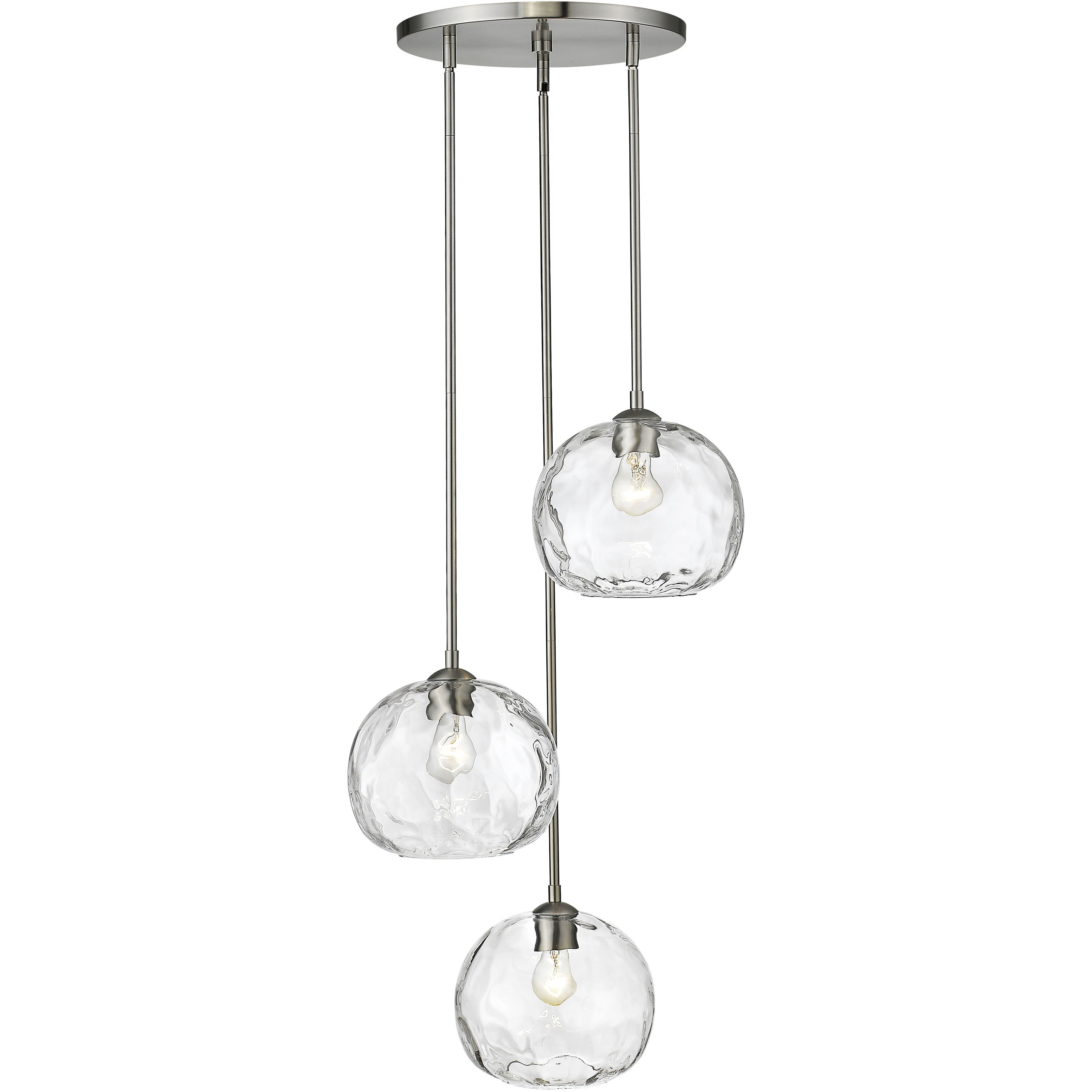 Chloe 3 Light 20 inch Brushed Nickel Chandelier Ceiling Light