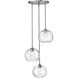 Chloe 3 Light 20 inch Brushed Nickel Chandelier Ceiling Light