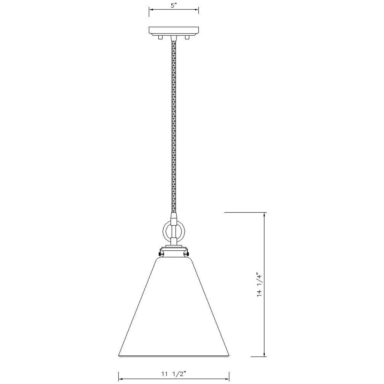 Harper 1 Light 11.5 inch Brushed Nickel Pendant Ceiling Light