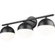 Realm Sphere 3 Light 24 inch Matte Black Bath Vanity Wall Light