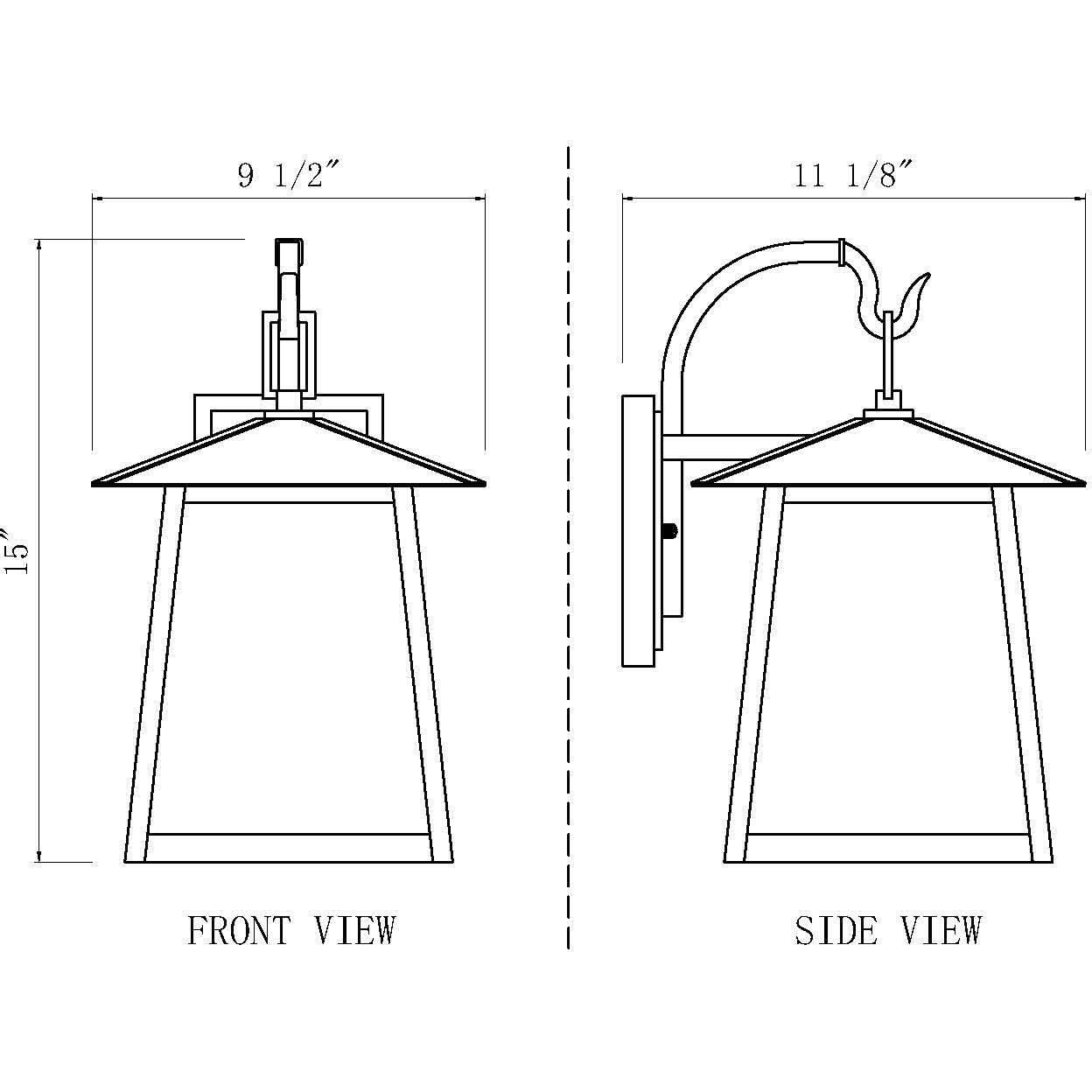 Rainer Outdoor Wall Light in Black, G9