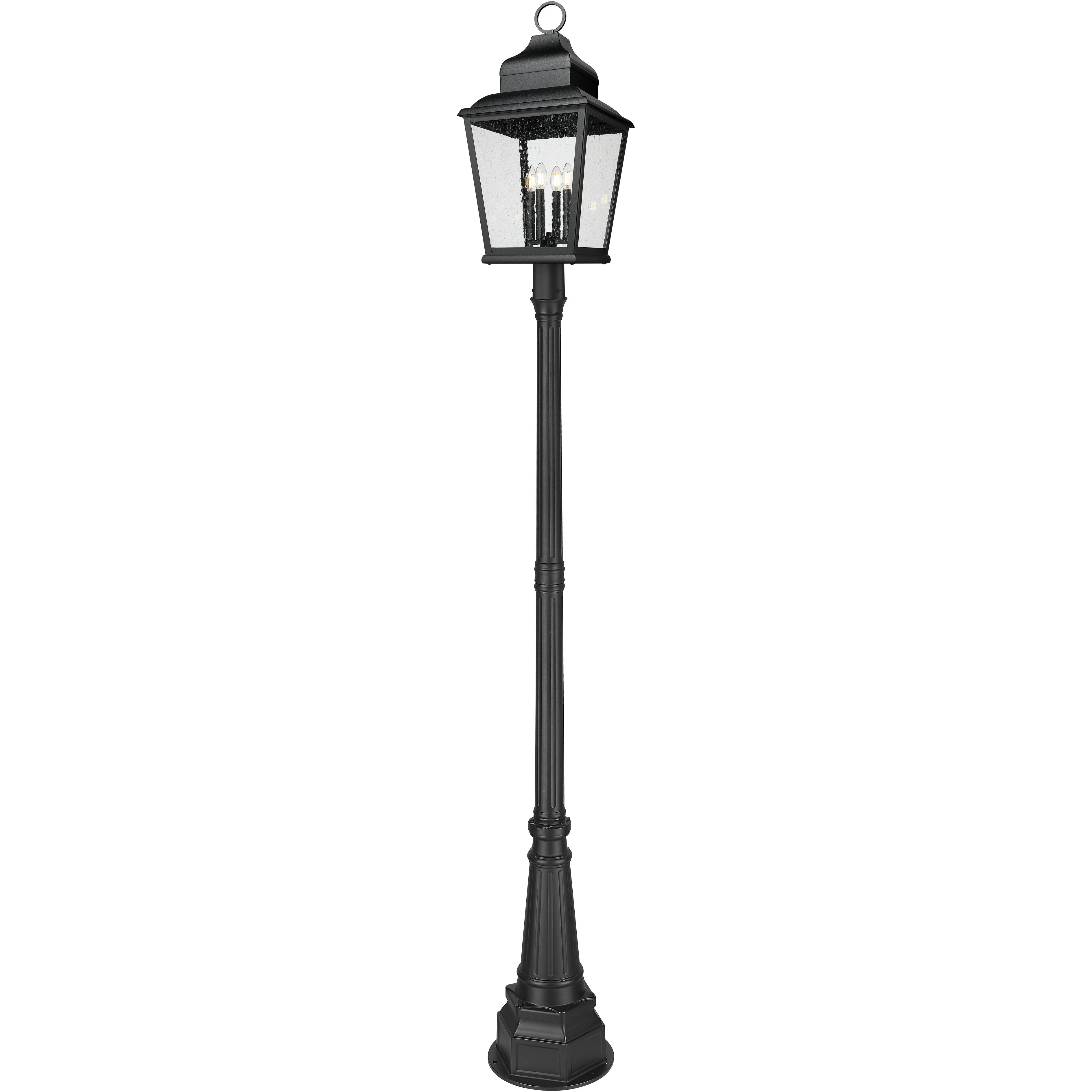 Raphael 4 Light 115 inch Sand Black Outdoor Post Mounted Fixture in Soft Sand Black